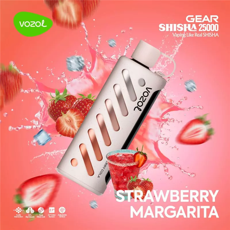 ویپ یکبار مصرف ووزول گیرشیشا توت فرنگی مارگاریتا VOZOL GEAR SHISHA STRAWBERRY MARGARITA 25000