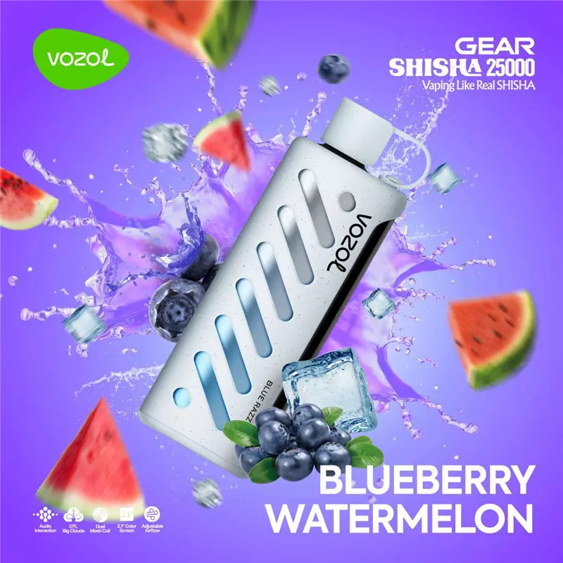 ویپ یکبار مصرف ووزول گیرشیشا بلوبری هندوانه VOZOL GEAR SHISHA BLUEBERRY WATERMELON 25000