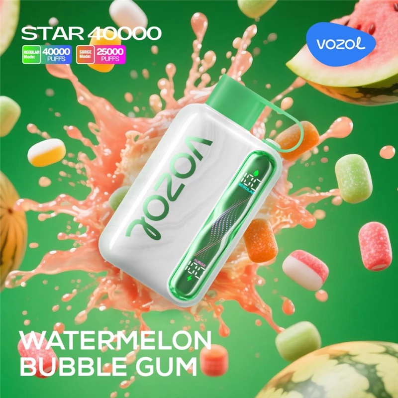 پاد یکبار مصرف ووزول استار هندوانه ادامس بادکنکی VOZOL STAR WATERMELON BUBBLE GUM 40000