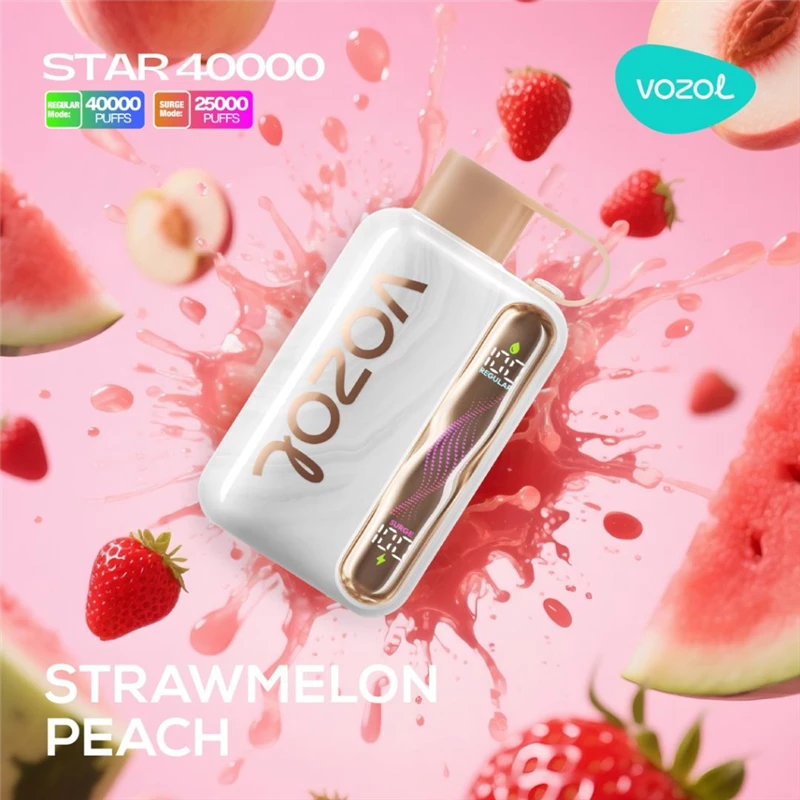 پاد یکبار مصرف ووزول استار توت فرنگی هلو VOZOL STAR STRAWBERRY PEACH 40000