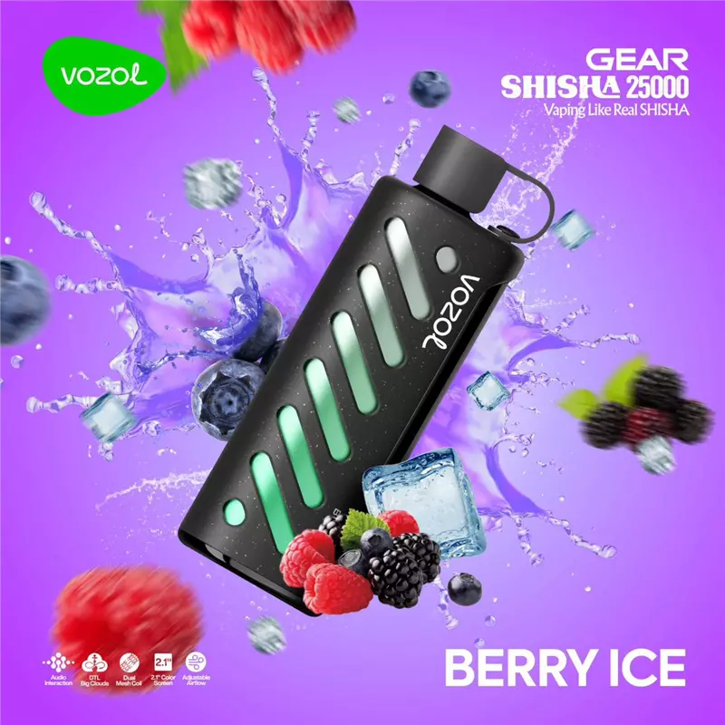 ویپ یکبار مصرف ووزول گیرشیشا بری یخ VOZOL GEAR SHISHA BERRY ICE 25000