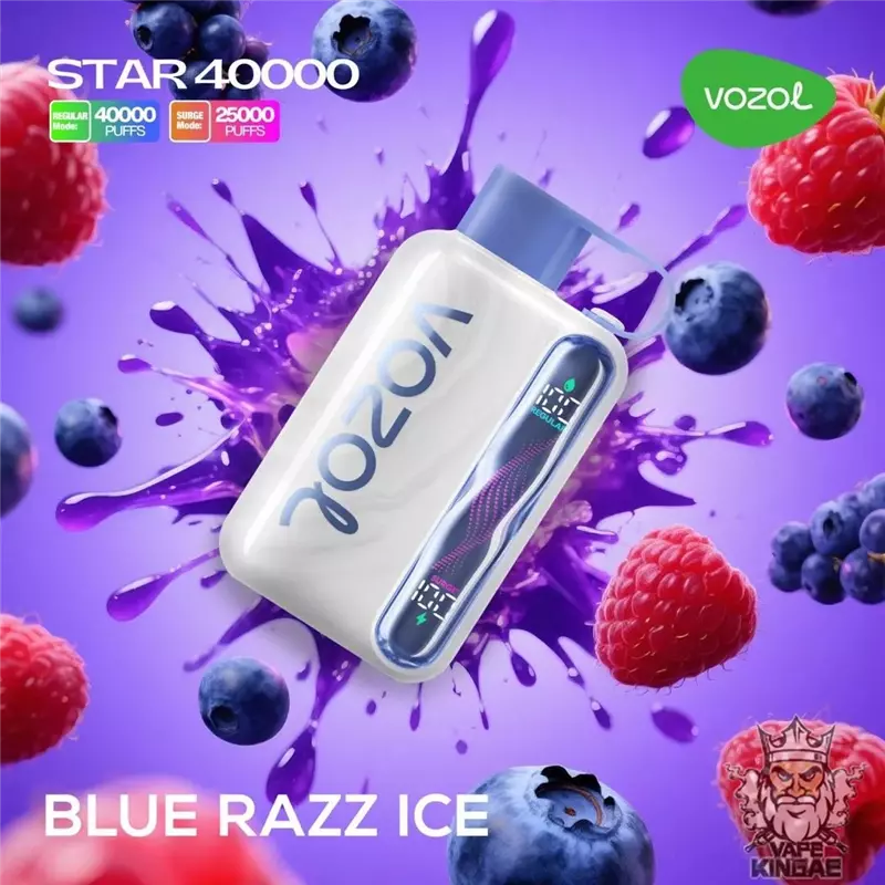 پاد یکبار مصرف ووزول استار بلورز یخ VOZOL STAR BLUE RAZZ ICE 40000