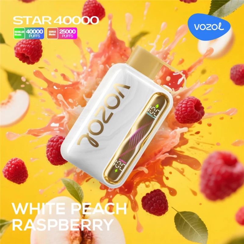 پاد یکبار مصرف ووزول استار هلو رزبری VOZOL STAR WHITE PEACH RASPBERRY 40000