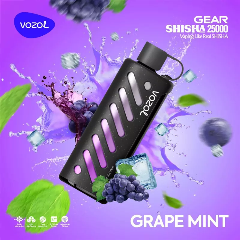 ویپ یکبار مصرف ووزول گیرشیشا انگور نعنا VOZOL GEAR SHISHA GRAPE MINT 25000
