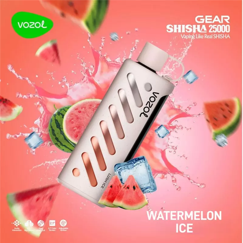 ویپ یکبار مصرف ووزول گیرشیشا هندوانه یخ VOZOL GEAR SHISHA WATERMELON ICE 25000