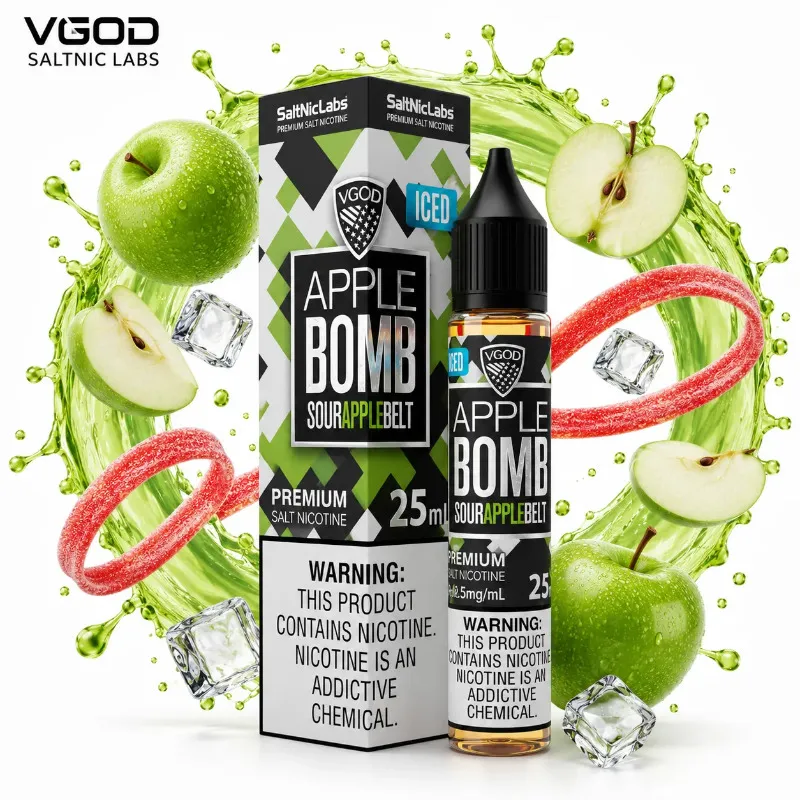 سالت ویگاد سیب سبز یخ  VGOD ICED APPLE BOMB 