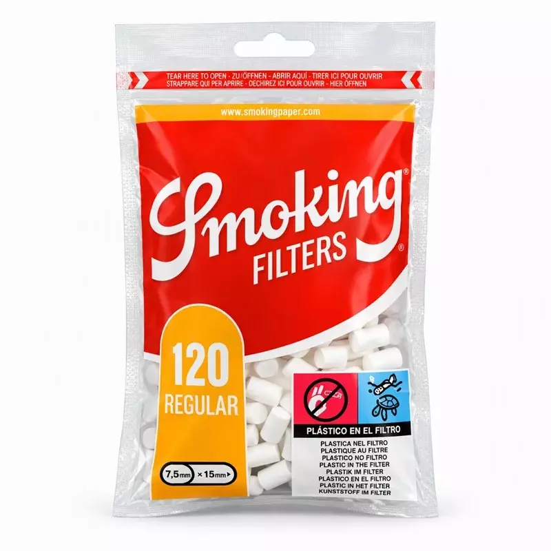  فیلتر سیگار اسموکینگ رگولار بسته ی 120 عددی Smoking Regular cigarettes filter 7,5 * 15 mm 120 per bag