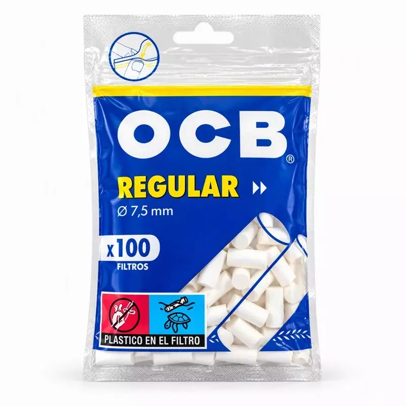 فیلتر  سیگار او سی بی معمولی بسته ی 100 عددی ocb regular cigarettes filter 7.5 mm 