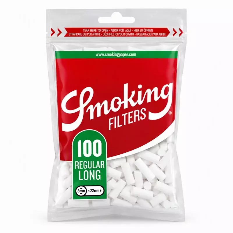  فیلتر سیگار اسموکینگ کلاسیک رگولار لانگ بسته ی 100 عددی Smoking Classic Regular Long Filters 8 * 22 mm 100 per bag
