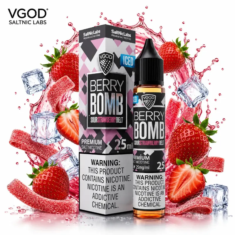 سالت ویگاد توت فرنگی یخ  VGOD BERRY BOMB ICE