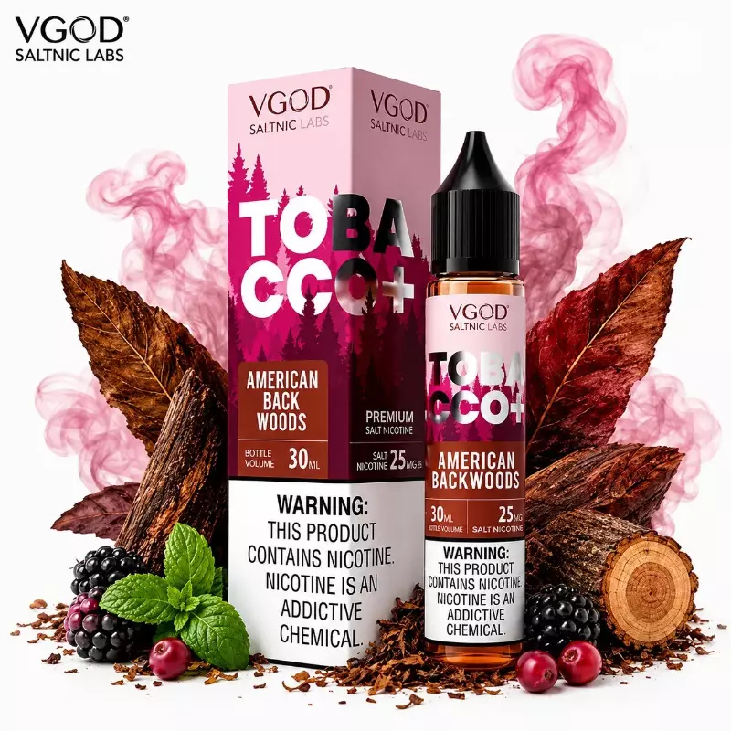 سالت ویگاد تنباکو خشک دودی  VGOD TOBACCO PLUS AMERICAN BACKWOODS